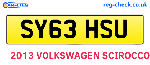 SY63HSU are the vehicle registration plates.