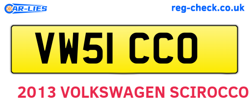 VW51CCO are the vehicle registration plates.