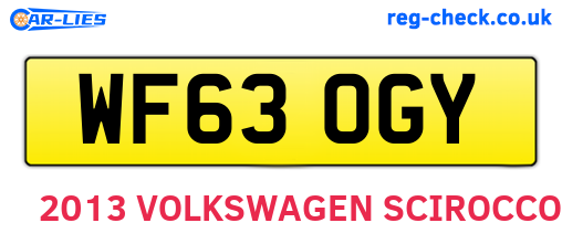 WF63OGY are the vehicle registration plates.