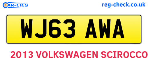 WJ63AWA are the vehicle registration plates.