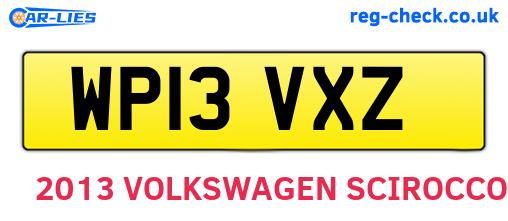 WP13VXZ are the vehicle registration plates.