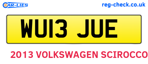 WU13JUE are the vehicle registration plates.