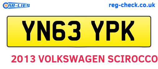 YN63YPK are the vehicle registration plates.