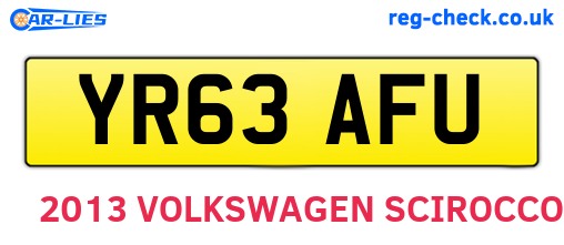 YR63AFU are the vehicle registration plates.
