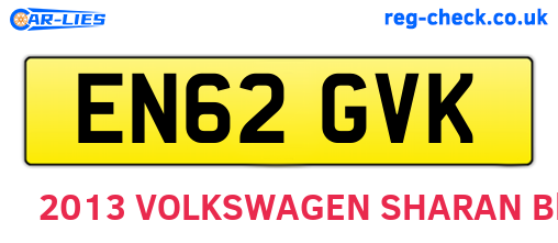 EN62GVK are the vehicle registration plates.