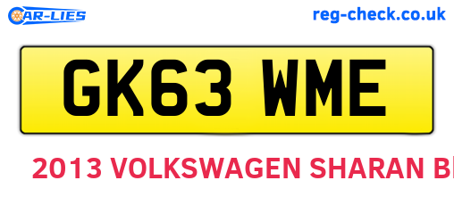 GK63WME are the vehicle registration plates.