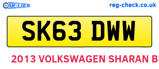 SK63DWW are the vehicle registration plates.