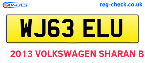 WJ63ELU are the vehicle registration plates.