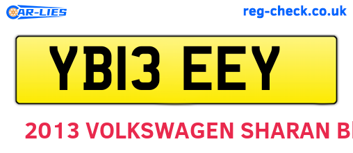 YB13EEY are the vehicle registration plates.