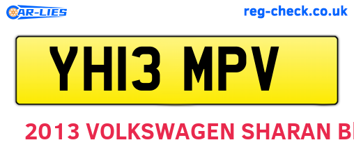 YH13MPV are the vehicle registration plates.