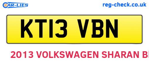 KT13VBN are the vehicle registration plates.