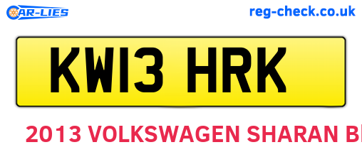 KW13HRK are the vehicle registration plates.