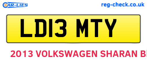 LD13MTY are the vehicle registration plates.
