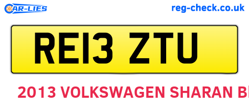 RE13ZTU are the vehicle registration plates.