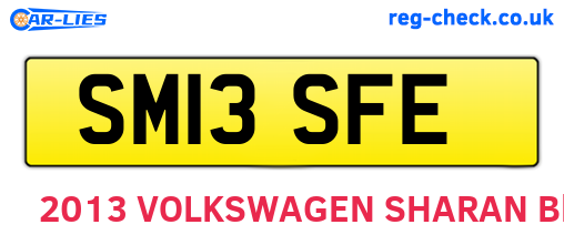 SM13SFE are the vehicle registration plates.