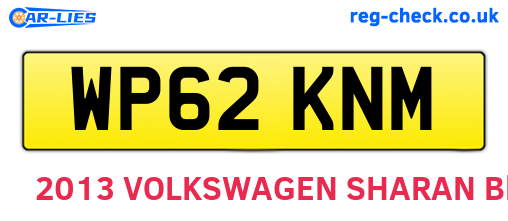 WP62KNM are the vehicle registration plates.