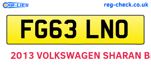 FG63LNO are the vehicle registration plates.