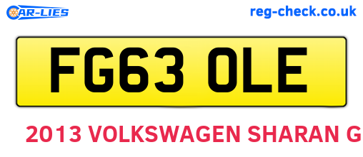 FG63OLE are the vehicle registration plates.