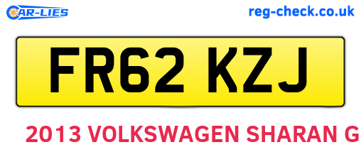 FR62KZJ are the vehicle registration plates.