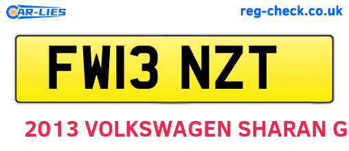 FW13NZT are the vehicle registration plates.