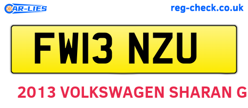FW13NZU are the vehicle registration plates.
