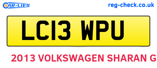 LC13WPU are the vehicle registration plates.
