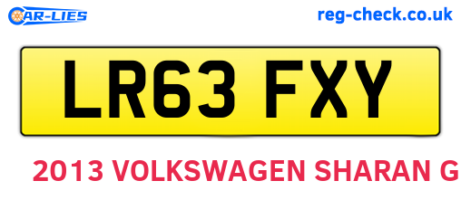 LR63FXY are the vehicle registration plates.