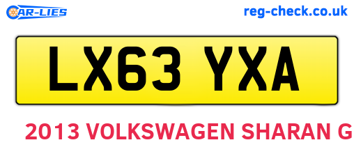 LX63YXA are the vehicle registration plates.