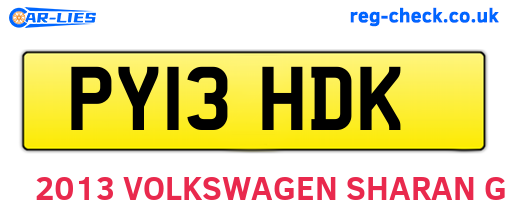 PY13HDK are the vehicle registration plates.