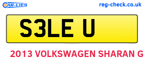 S3LEU are the vehicle registration plates.