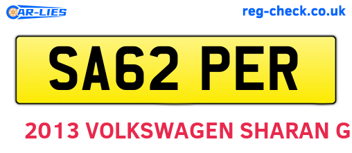 SA62PER are the vehicle registration plates.