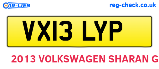 VX13LYP are the vehicle registration plates.