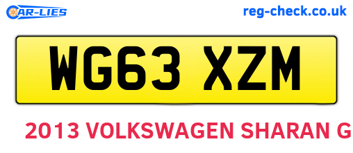 WG63XZM are the vehicle registration plates.