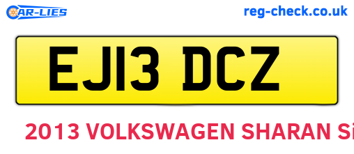 EJ13DCZ are the vehicle registration plates.