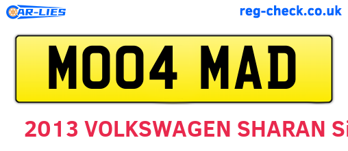 MO04MAD are the vehicle registration plates.