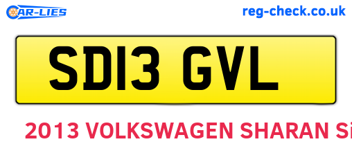 SD13GVL are the vehicle registration plates.