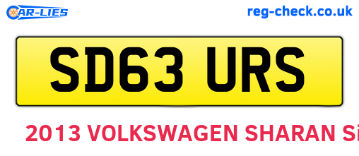 SD63URS are the vehicle registration plates.
