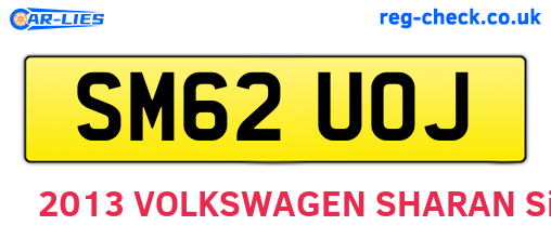 SM62UOJ are the vehicle registration plates.