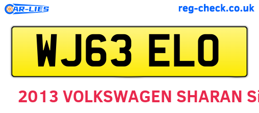 WJ63ELO are the vehicle registration plates.