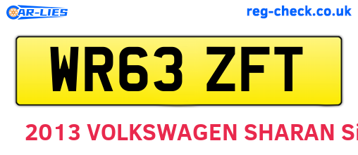 WR63ZFT are the vehicle registration plates.