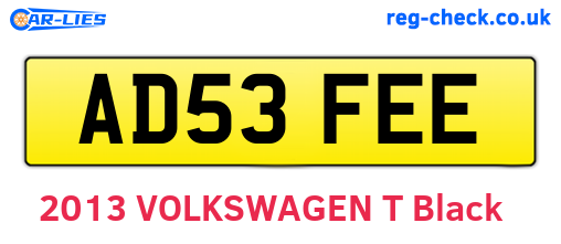 AD53FEE are the vehicle registration plates.