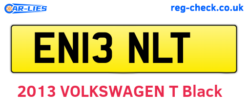 EN13NLT are the vehicle registration plates.