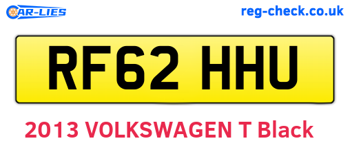 RF62HHU are the vehicle registration plates.