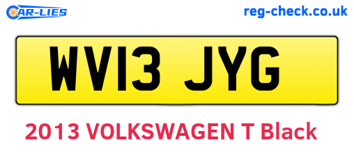 WV13JYG are the vehicle registration plates.