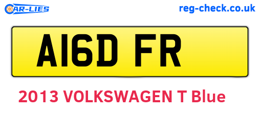 A16DFR are the vehicle registration plates.