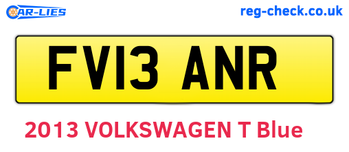FV13ANR are the vehicle registration plates.