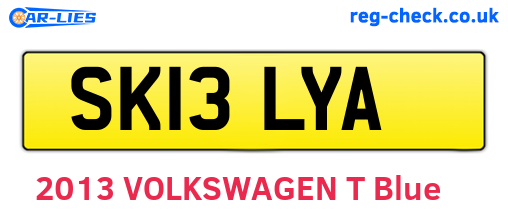 SK13LYA are the vehicle registration plates.