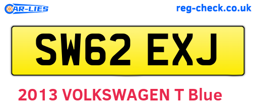 SW62EXJ are the vehicle registration plates.