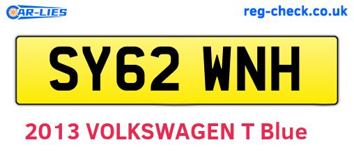 SY62WNH are the vehicle registration plates.