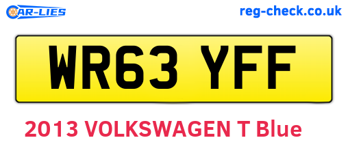 WR63YFF are the vehicle registration plates.